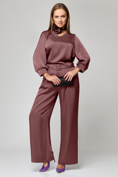 Блуза, брюки Мишель стиль 1160 розово-бежевый - фото 1