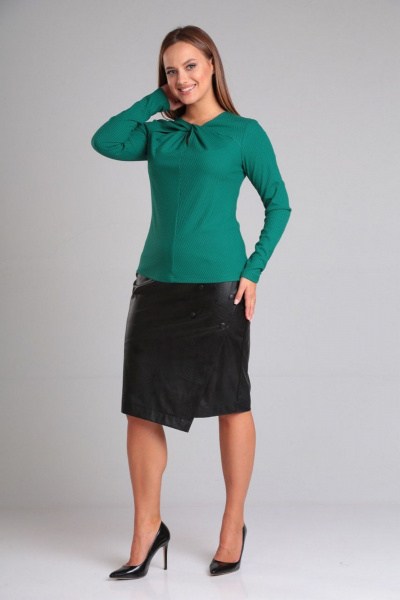 Блуза, юбка Gamma Gracia 686 черный-зеленый - фото 3