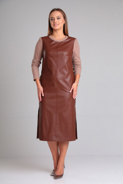 Платье Gamma Gracia 688 коричневый - фото 1