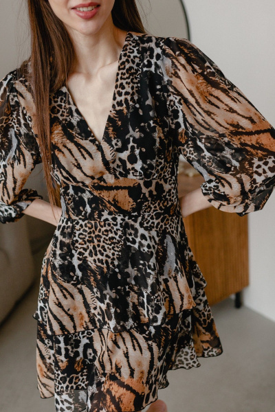 Платье Krasa М350-23 тигровый_леопард - фото 2