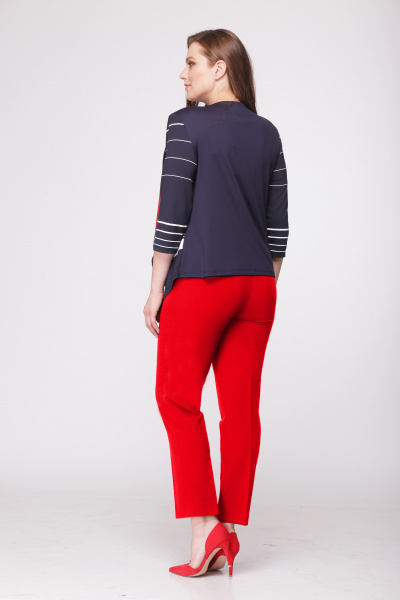 Блуза, брюки Bonna Image 279 темно-синий+красный - фото 2