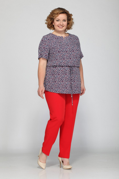 Блуза, брюки Bonna Image 328  фиолетовый+красный - фото 1