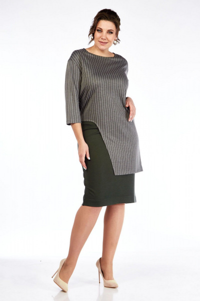 Джемпер, юбка Lady Style Classic 1516/3 хаки - фото 2