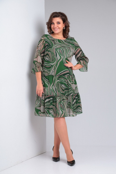 Платье Pocherk 1-013 зеленые_разводы - фото 14