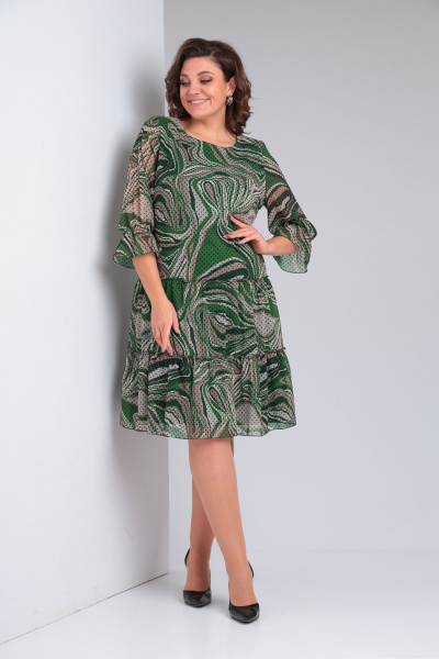 Платье Pocherk 1-013 зеленые_разводы - фото 6