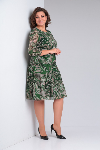 Платье Pocherk 1-013 зеленые_разводы - фото 4