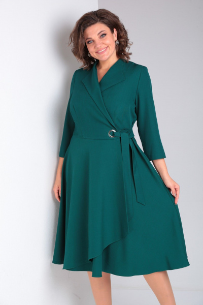 Платье Pocherk 1-015 темно-зеленый - фото 3
