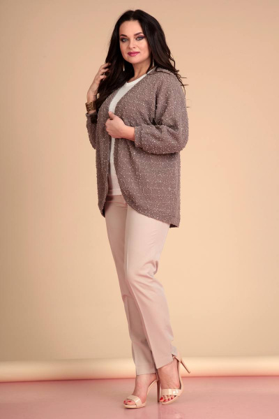 Блуза, брюки, кардиган Liona Style 620 кофе - фото 1