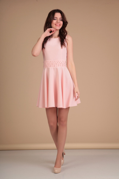 Платье Lady Line 423 розовый - фото 1