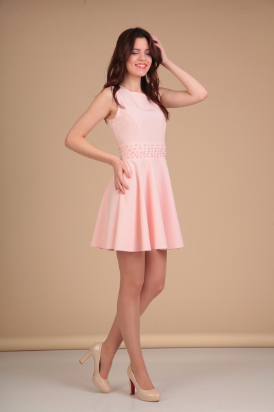 Платье Lady Line 423 розовый - фото 2