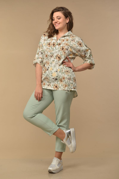 Блуза, брюки Lady Style Classic 2058/5 светло-зеленый - фото 2