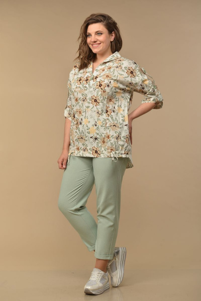 Блуза, брюки Lady Style Classic 2058/5 светло-зеленый - фото 1