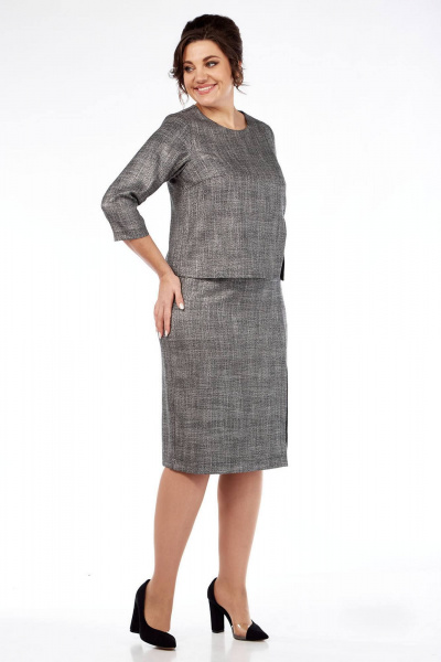 Блуза, юбка Lady Style Classic 1732/1 серые_тона - фото 2