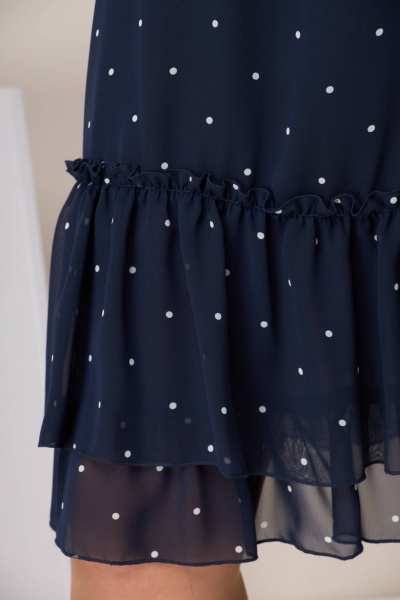 Платье Moda Versal П2369 темно-синий-горох - фото 6