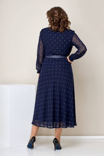 Платье Moda Versal П2360 темно-синий-горох - фото 6