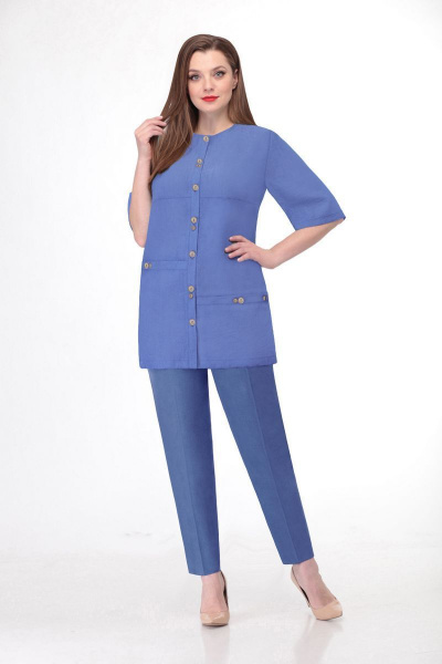 Блуза, брюки VOLNA 1141 сиренево-голубой - фото 1