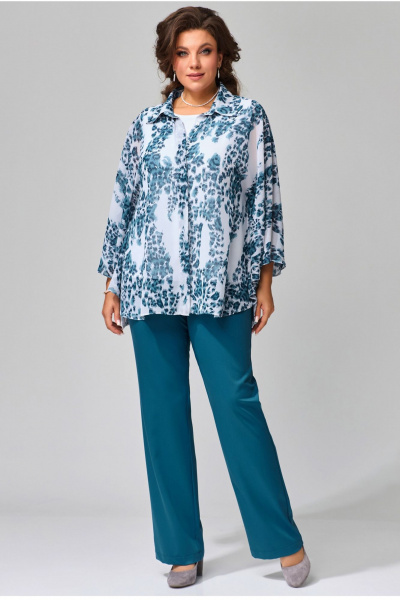 Блуза, брюки, топ Fita 1424 сине-белый - фото 1