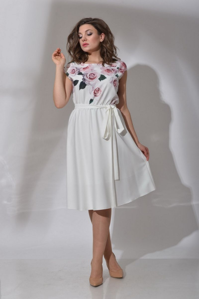 Платье Angelina 359 розы_белый - фото 1
