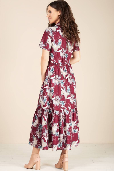 Платье Teffi Style L-1412 бордовый - фото 3