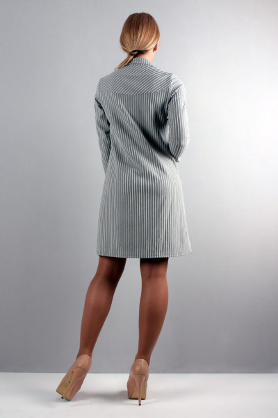 Платье Mita ЖМ797 серый+полоска - фото 4