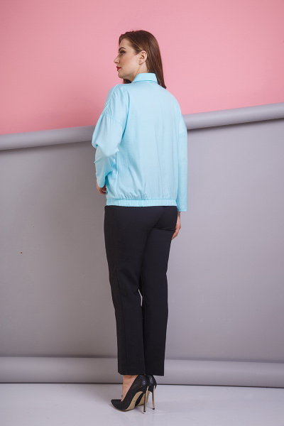 Блуза, брюки Anastasia 175 голубой+черный - фото 2