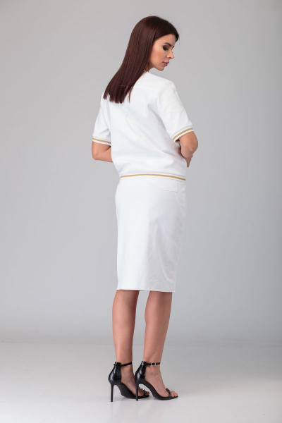 Блуза, юбка Anelli 631.1 белый-золото - фото 4