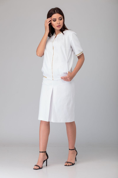 Блуза, юбка Anelli 631.1 белый-золото - фото 3