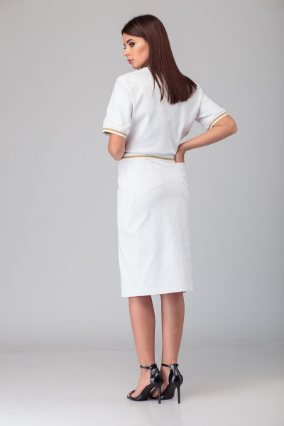 Блуза, юбка Anelli 631.1 белый-золото - фото 2