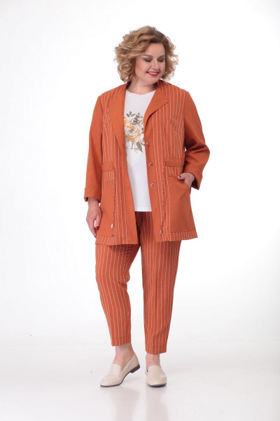 Блуза, брюки, жакет Кэтисбел 3464 оранжевый - фото 1
