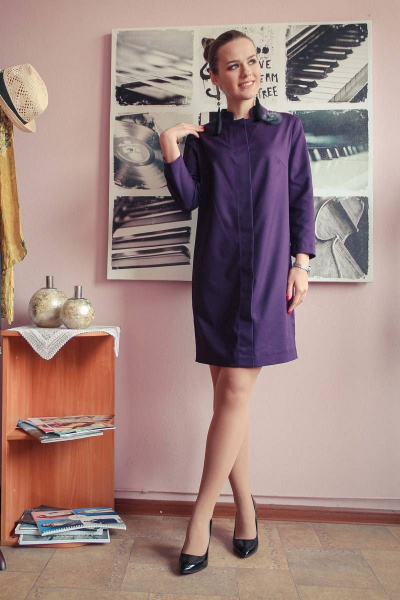 Платье Arisha 1221-1 пурпурный - фото 1