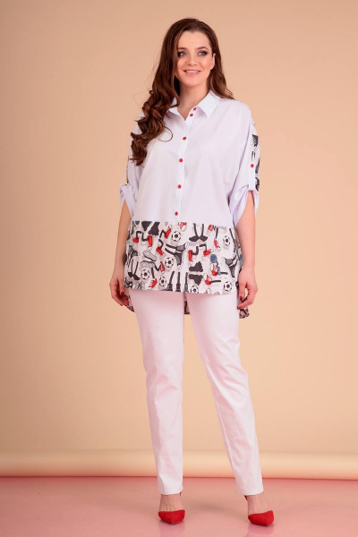 Блуза, брюки Liona Style 626 белый - фото 1