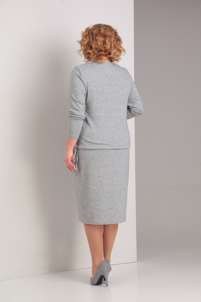 Блуза, юбка Диомант 1265 светло-серый - фото 2