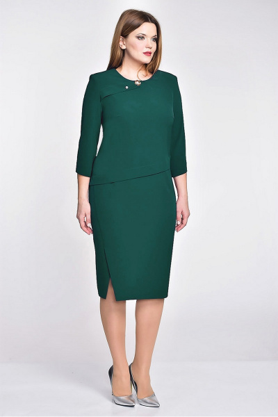 Платье ELGA 01-533 темно-зеленый - фото 1