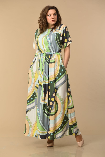 Платье Lady Style Classic 857 зеленый - фото 1