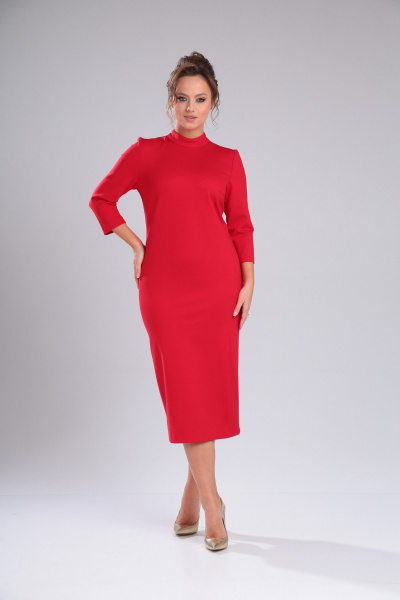 Платье Lady Line 560 красный - фото 1