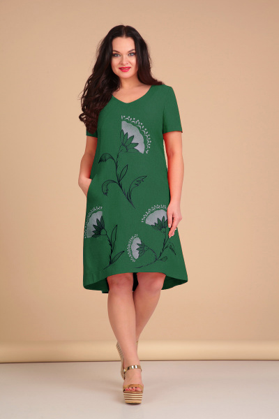 Платье Nivard 627 т.зеленый - фото 1
