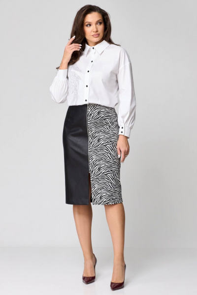 Блуза, юбка Мишель стиль 1171 черно-белый - фото 2