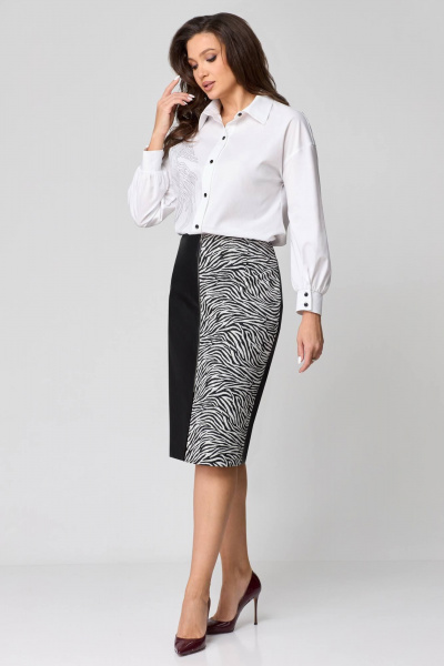 Блуза, юбка Мишель стиль 1171 черно-белый - фото 5
