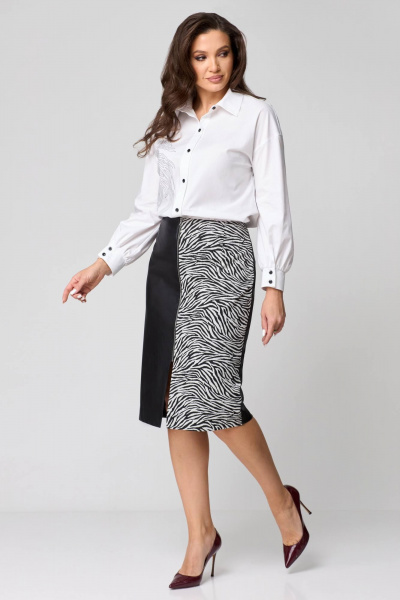 Блуза, юбка Мишель стиль 1171 черно-белый - фото 4