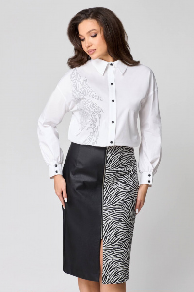 Блуза, юбка Мишель стиль 1171 черно-белый - фото 6