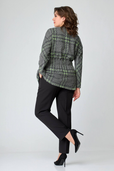 Блуза, брюки, жакет Мишель стиль 1100-1 черно-зеленый - фото 6