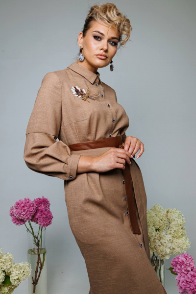 Платье Мода Юрс 2812 коричневый - фото 3