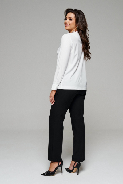 Блуза, брюки, жилет Beautiful&Free 6126 черный+белый - фото 12