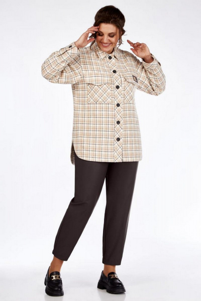 Брюки, рубашка Милора-стиль 1170 кож.брюки - фото 1