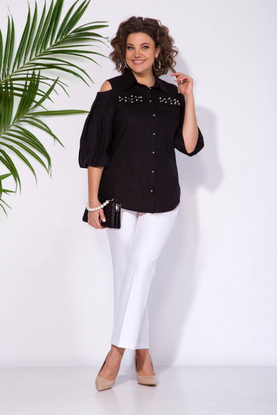 Блуза, брюки Liliana 1280_Брл черн+бел. - фото 1
