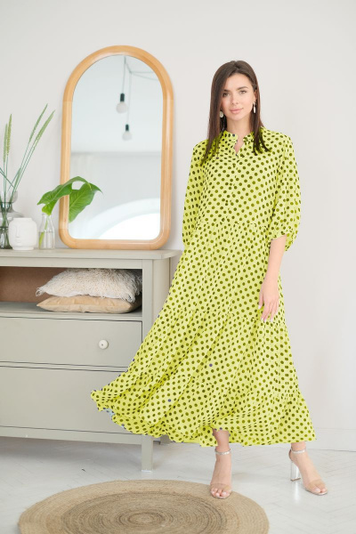 Платье LadisLine 1228 лимонный - фото 3