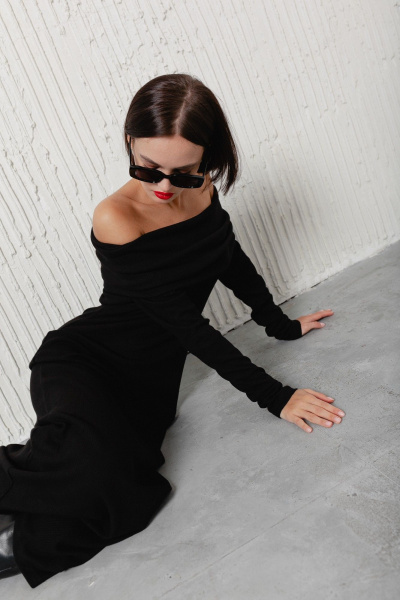 Платье Krasa М370-24 черный - фото 12