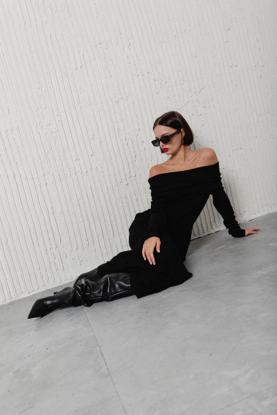 Платье Krasa М370-24 черный - фото 11