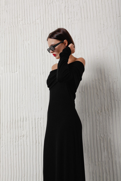 Платье Krasa М370-24 черный - фото 5