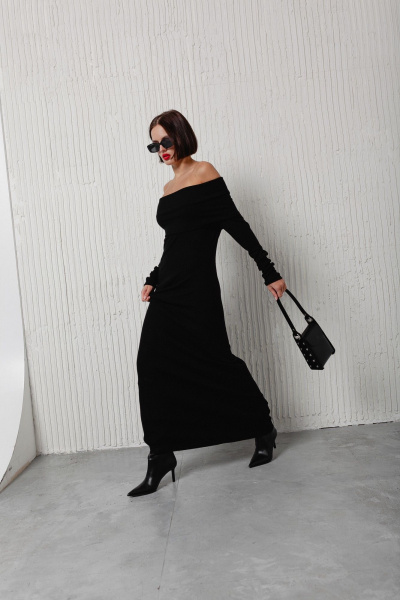 Платье Krasa М370-24 черный - фото 3